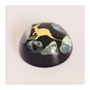 Vintage Genuine Paua Shell Paperweight Embossed with a Golden Kangaroo Made by Ariki New Zealand