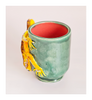 Rare Fine Art Studio Pottery Glazed Ceramic Novelty Mug with a 3 D Crested Gecko and its Tail as Handle