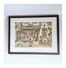 Vintage 1970's "Apotheek (Pharmacy)" by Anton Pieck, Wood Framed Reproduction Printed in Holland