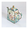 Vintage Trade + Aid UK Miniature Teapot Enamel Brass No. 417 Collectible