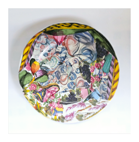 Rare Vintage DE Lemoges Porcelain Contemporary Design Decorative Plate