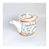 Vintage 1980's Johnson Brothers "Born To Shop" Stoneware Novelty Teapot with the Caption "Instant Human, Just Add Tea"