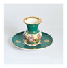2 Vintage J.K.W. Decor Carlsbad Bavaria Foreign Millson Fragonard Rococo Courting Couple Trinket Dish and Miniature Vase