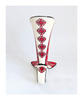 Rare Vintage Ukranian Studio Art Folk Art Ceramic Vase in White, Red and Black