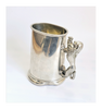 Unique Design Rare Vintage 1950's High Quality English Pewter Lion Handle Beer Mug / Tankard Made in Sheffield England