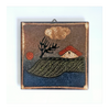 Vintage 1980's KMK Manuell Pottery Ceramic Art Tile / Wall Decoration from the Landscape Series, Made in France