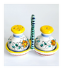 Vintage Italian Ars Deruta Studio Pottery Mjolica Ceramic Hand Painted Salt & Pepper Shaker