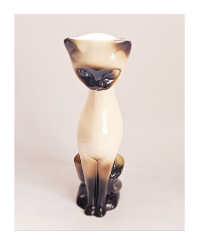 Vintage 1960's Tall 28.5 cm Ceramic Siamese Cat Figurine Beswick Trentham Art Ware 331