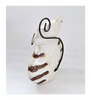Vintage Studio Art Pottery Ceramic Very Characterful Smiling Striped Cat Figuring / Ornament with Metal Whiskers and Tail
