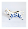 Vintage 1960's Dutch Delft Blue Hand Painted Ceramic Cow Creamer with Cow Bell