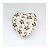 Small Heart Shaped Brown and White Ceramic Trinket Box / Pill Box with Leaf Pattern