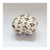 Small Heart Shaped Brown and White Ceramic Trinket Box / Pill Box with Leaf Pattern