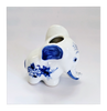 Vintage Dutch Delft Blue Hand Painted Ceramic Baby Elephant Figurine