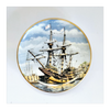 Rare Antique Coalport Bone China Maritime History Wall Plate / Plaque Featuring The Mayflower Ship