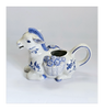 Vintage 1980's Franklin Mint Country Friends by Hallie Greer Ceramic Donkey Creamer / Milk Jar in Delft Blue Style