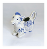 Vintage 1980's Franklin Mint Country Friends by Hallie Greer Ceramic Donkey Creamer / Milk Jar in Delft Blue Style