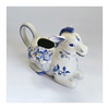 Vintage 1980's Franklin Mint Country Friends by Hallie Greer Ceramic Donkey Creamer / Milk Jar in Delft Blue Style