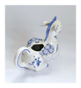 Vintage 1980's Franklin Mint Country Friends by Hallie Greer Ceramic Donkey Creamer / Milk Jar in Delft Blue Style