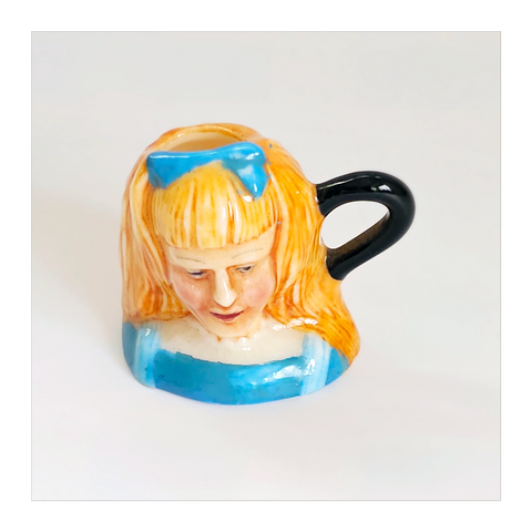 Vintage 1980's Glazed Ceramic Alice Miniature Toby Jug / Character Jug Signed Peter Jackson by Franklin Mint