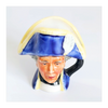 Vintage 1980's Glazed Ceramic Hornblower Miniature Toby Jug / Character Jug Signed Peter Jackson by Franklin Mint