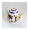 Vintage 1960's Special Edition PA Porcelain Art Miniature Teapot, Blue and Gold, Design of Cupid