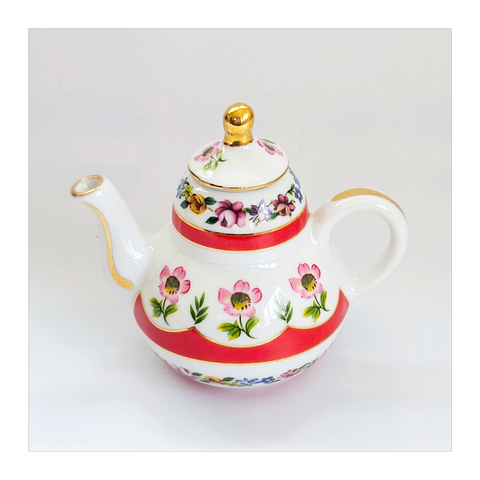 Vintage 1960's Special Edition PA Porcelain Art Miniature Teapot, Floral Design