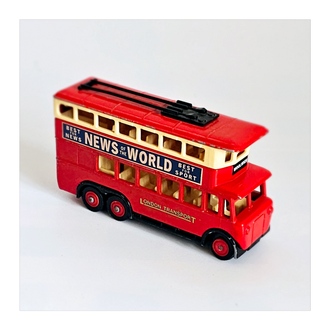 Vintage 1980's Lledo Die Cast Promotional Model "News of the World" Red Bus, Made in England