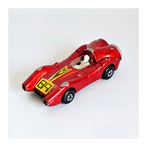 Vintage 1970's Lesney Matchbox Series Metallic Red Turbo Fury Rolamatics Model Car No 69, Made in England