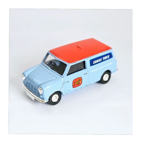 Vintage Corgi / Lledo Blue and Red Promotional Vanguard Austin Mini Van Model Car, Issue 24