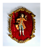 Vintage Italian Baroque Fontanini Depose, Victorian Red Velvet-Resin Gentleman 3D Wall Art, Art 56 Modello Depositato