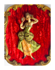 Vintage Italian Baroque Fontanini Depose, Victorian Red Velvet-Resin Lady 3D Wall Art, Art 57 Modello Depositato