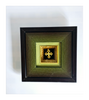 Buddhist Double Dorje Varja Spiritual Power Gold Plated Pendant in a Beautiful Wooden Frame