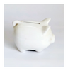White Ceramic Piggy Bank / Coin Bank Imprinted with Flag of Quebec