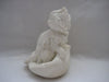 Vintage 1984 alabaster handmade  sculpture of a cat made in Florence, signed by the artist.