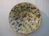 Contemporary Design Ceramic Bowl in yellow with blue and green pattens all around, signed by the artist as CF 98