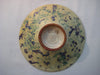 Contemporary Design Ceramic Bowl in yellow with blue and green pattens all around, signed by the artist as CF 98