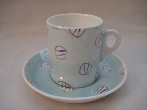 Wedgwood metallised bone china contemporary design - Set of 5 coffee cups and saucers
