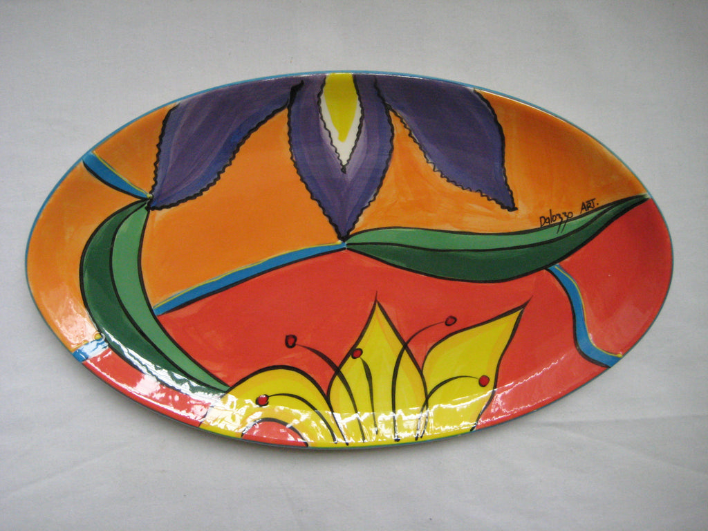 Original Design Studio Pottery Oval Plate by Dalozzo Art Australia