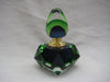 French Crystal perfume bottle in shades of blue, green, and clear colours
