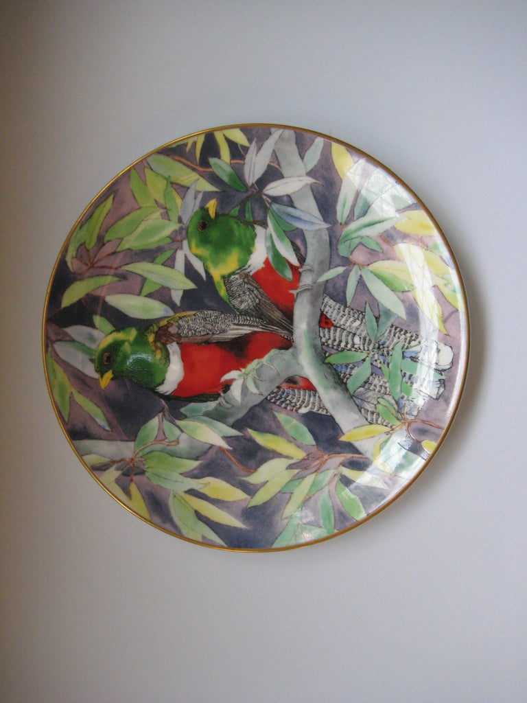 The Elegant Trogan Wedgwood Limited Edition Decorative Collector Plate designed and painted by Emma Faull