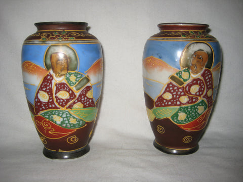 Porcelain hand painted Japanese ginger jars
