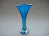 Vintage Murano Twisted Freeform Blue Art Glass Vase