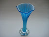 Vintage Murano Twisted Freeform Blue Art Glass Vase