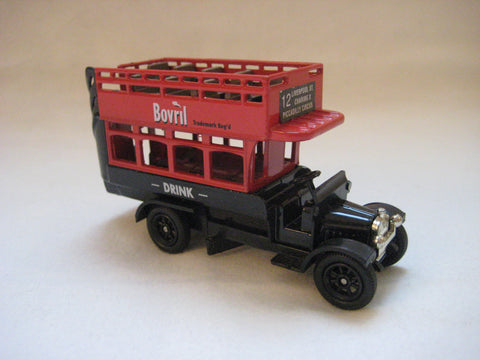 Oxford Die-Cast Model No B 38 open staircase bus Bovril, Limited Edition No 5835 of 48,000