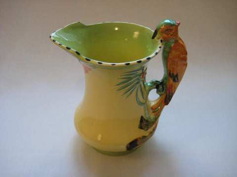 Vintage collectable 1940's Burgess & Leigh Art Deco parrot jug designed by Ernest Bailey