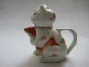 Porcelain Teapot Cat Holding a Fish