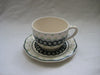 W'ART dinnerware hand painted original Italian design - Set of four cups & saucers and a teapot
